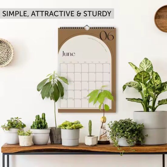 Custom minimalist wall planner calendar for home decor and scheduling