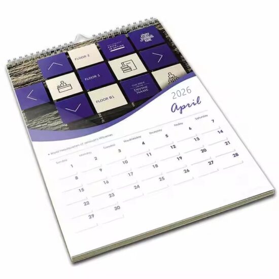 Creative custom office wall calendar with monthly planner layout
