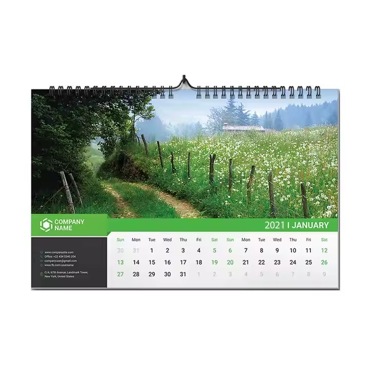 Creative custom office wall calendar with monthly planner layout