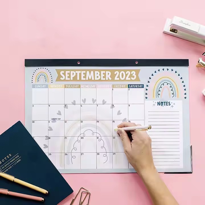 Custom monthly and weekly planner wall calendar for office