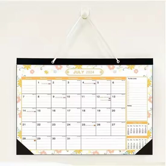 Custom monthly and weekly planner wall calendar for office