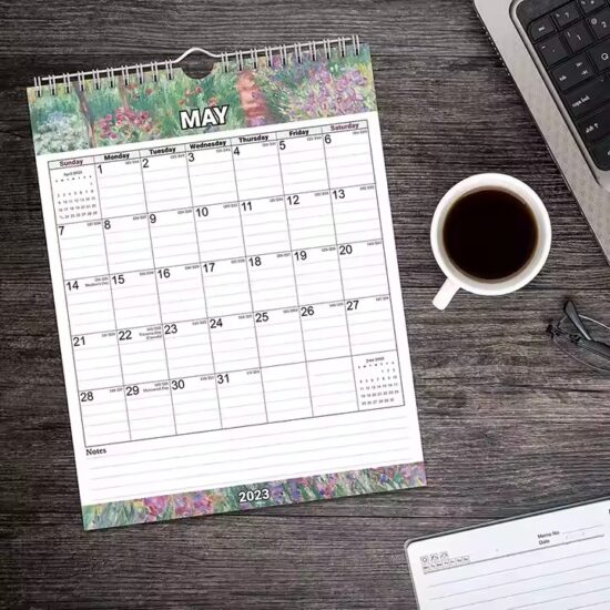 Custom monthly and weekly planner wall calendar for office