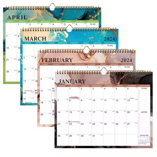 Custom agenda planner wall calendar for office scheduling

