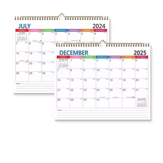 Custom agenda planner wall calendar for office scheduling

