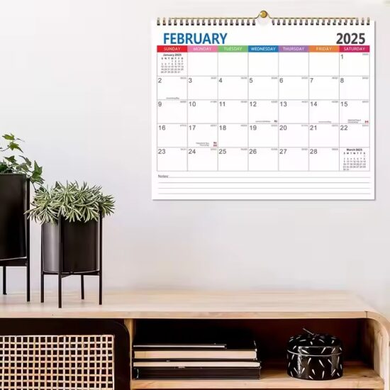 Custom agenda planner wall calendar for office scheduling