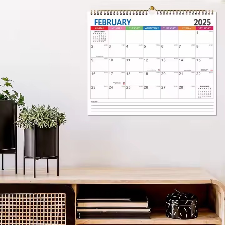Custom agenda planner wall calendar for office scheduling