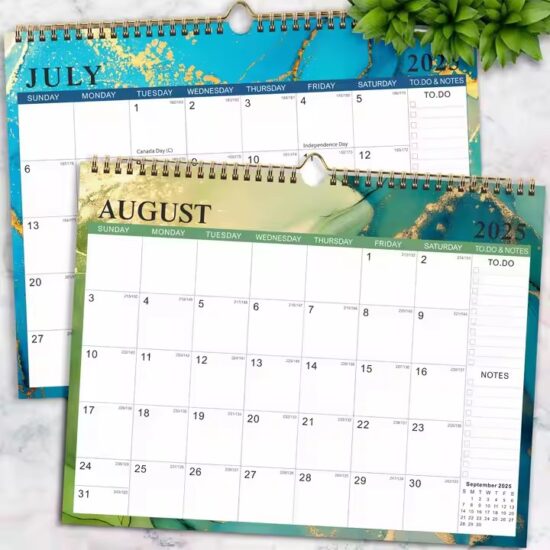 Custom agenda planner wall calendar for office scheduling

