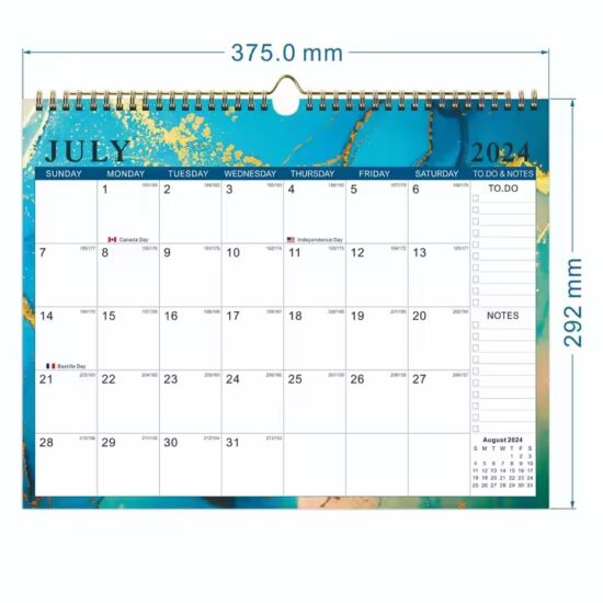 Custom agenda planner wall calendar for office scheduling

