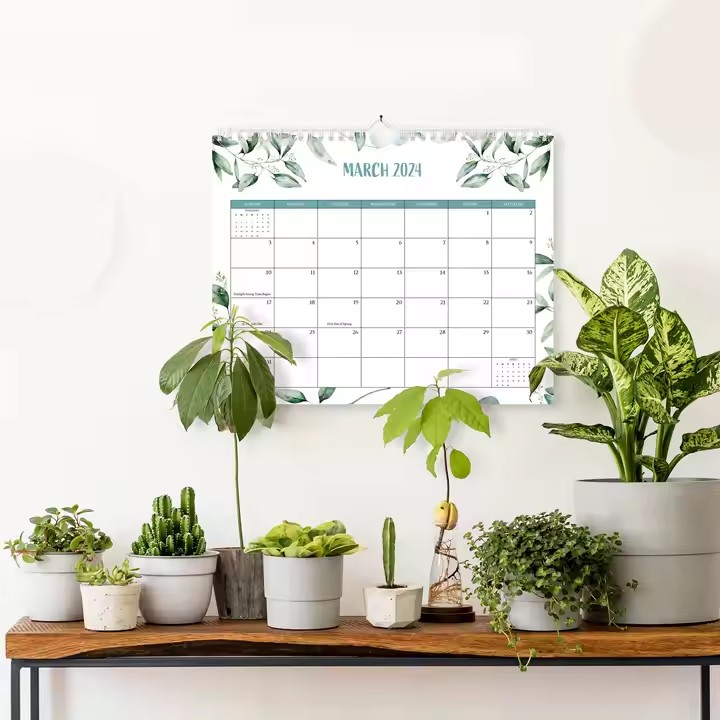 Custom English office wall calendar with corporate logo