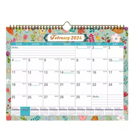 Custom colorful New Year wall calendar poster with festive design