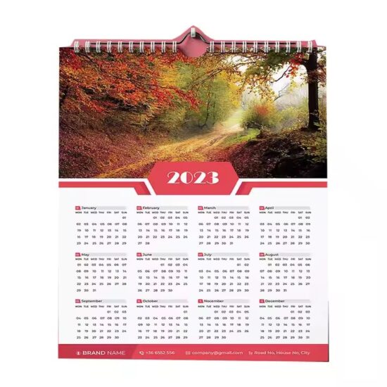 Custom colorful New Year wall calendar poster with festive design