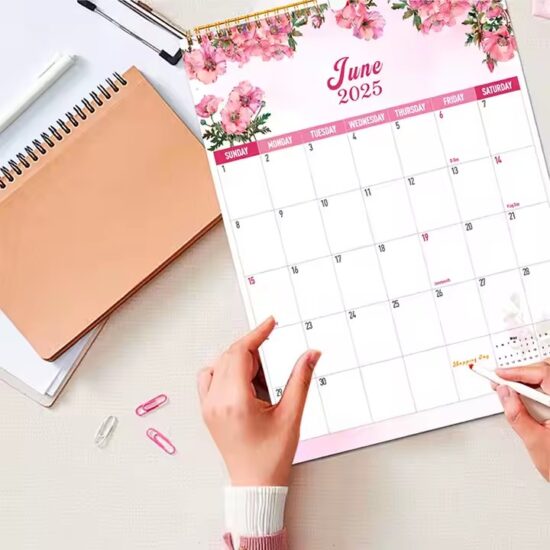 Custom Monthly Weekly Planner Calendar with Printed Logo