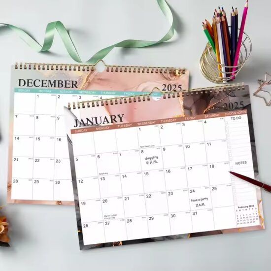 Custom Monthly Weekly Planner Calendar with Printed Logo