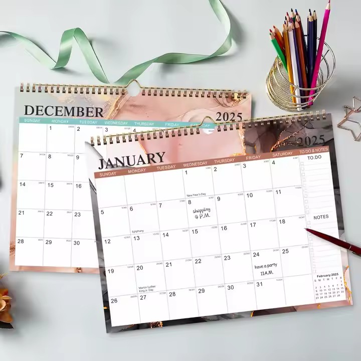 Custom Monthly Weekly Planner Calendar with Printed Logo