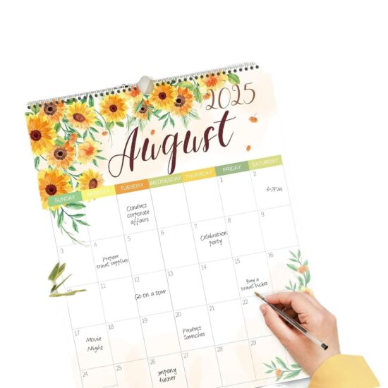 Custom English Wall Office Calendar for Monthly Planning