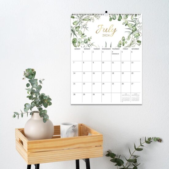 Custom English Wall Office Calendar for Monthly Planning