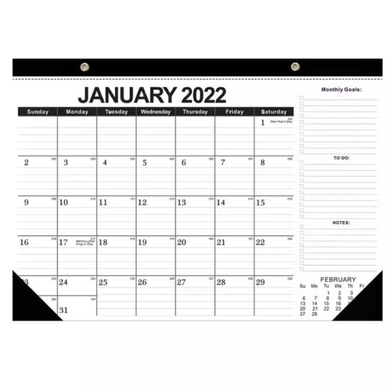 Custom Wall Hanging Planner Calendar with Monthly Layout

