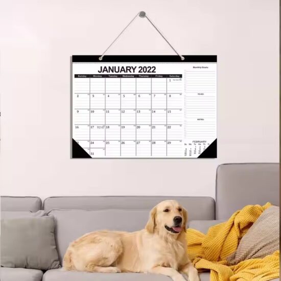 Custom Wall Hanging Planner Calendar with Monthly Layout

