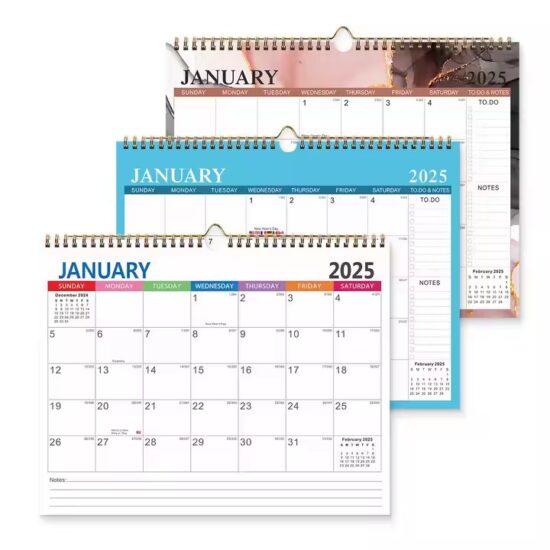 Custom Wall Hanging Planner Calendar with Monthly Layout

