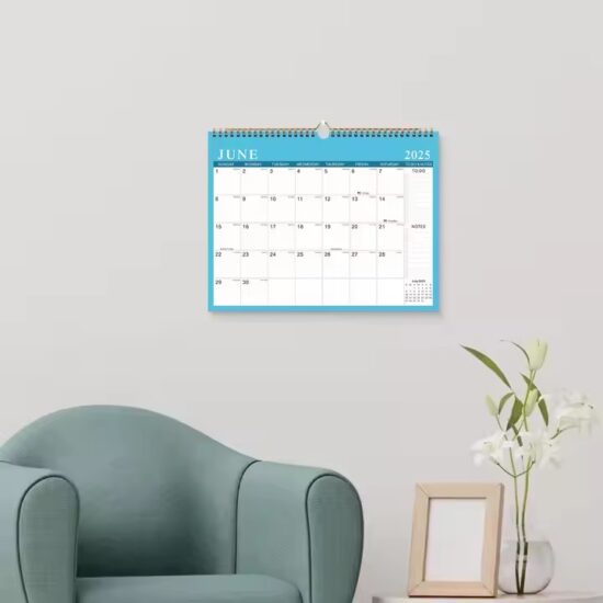 Custom Wall Hanging Planner Calendar with Monthly Layout

