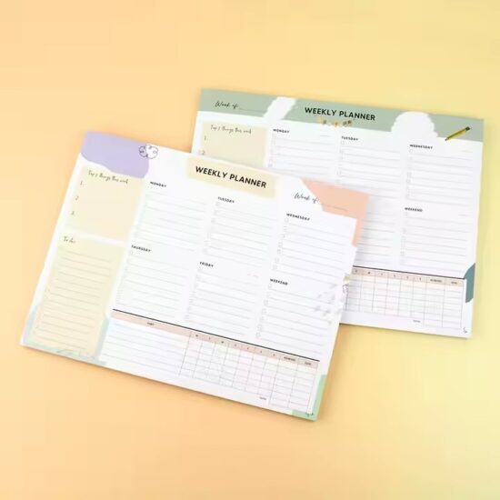 Custom 12-Month Weekly Memo Planner Calendar for Office and Business