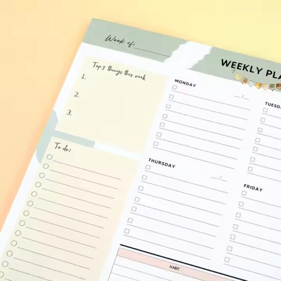 Custom 12-Month Weekly Memo Planner Calendar for Office and Business