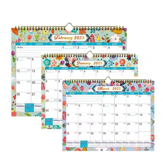 Custom logo office calendar poster with colorful design for corporate branding