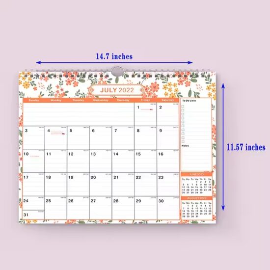 Custom logo office calendar poster with colorful design for corporate branding