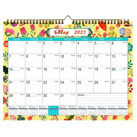 Custom logo office calendar poster with colorful design for corporate branding