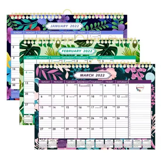 Custom logo office calendar poster with colorful design for corporate branding