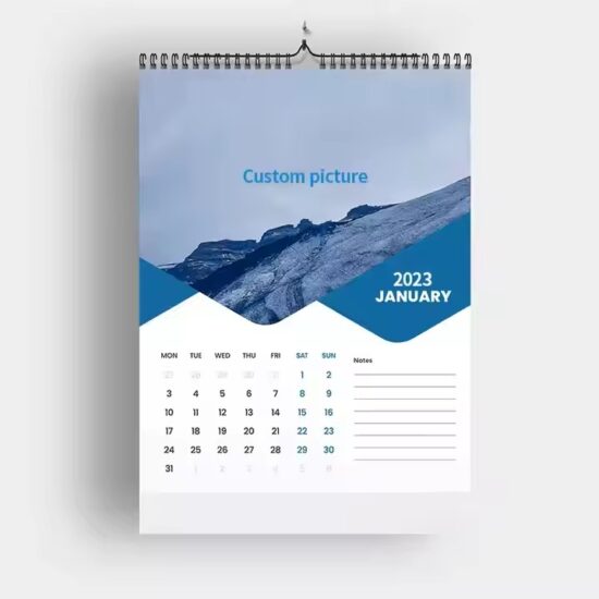 Custom logo office calendar poster with colorful design for corporate branding