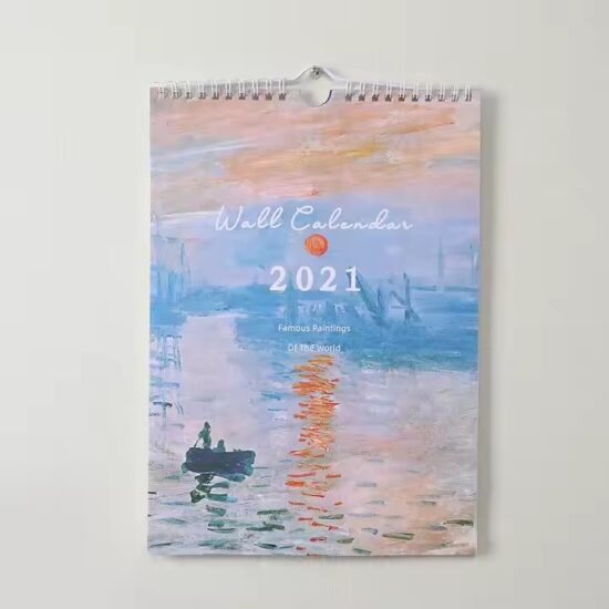 Custom 365-day art wall calendar with creative daily page designs