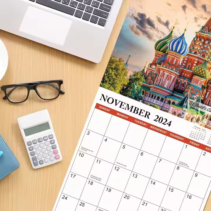 Custom 365-day art wall calendar with creative daily page designs