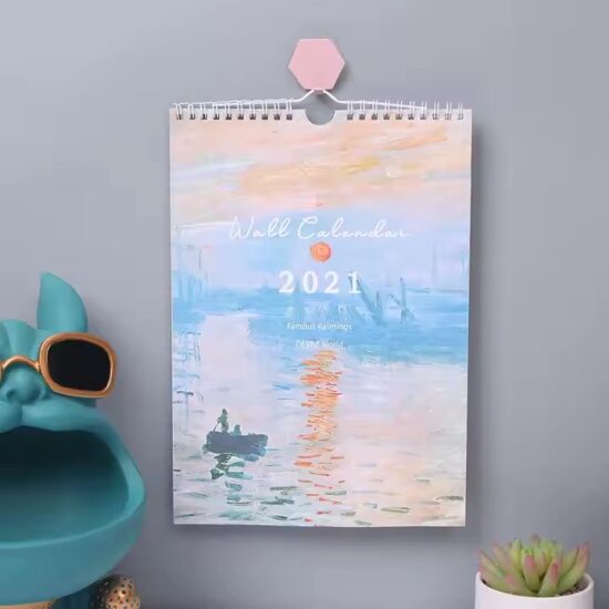 Custom 365-day art wall calendar with creative daily page designs
