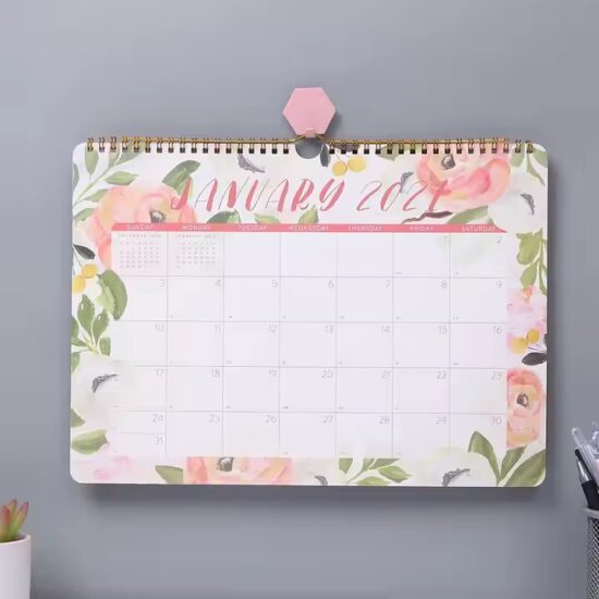 Custom 365-day art wall calendar with creative daily page designs