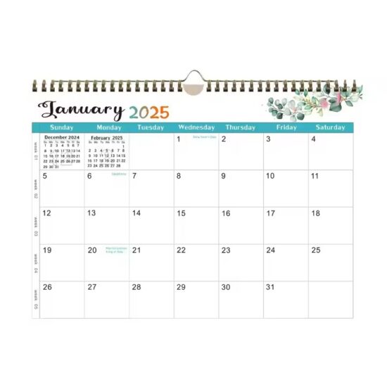 Custom wall calendar for holiday planning and indoor decoration
