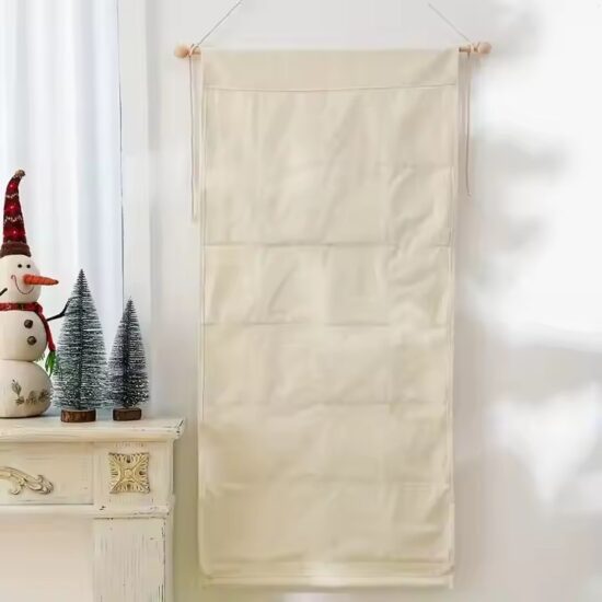 Custom fabric wall hanging Christmas calendar with numbered countdown pockets