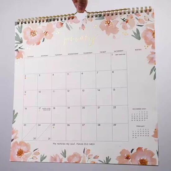 Custom full-color wall calendar for home and office use