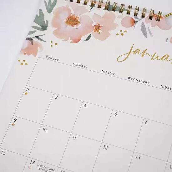 Custom full-color wall calendar for home and office use
