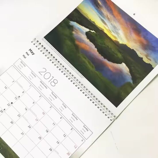 Custom full-color printed planner wall calendar with branding