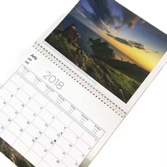 Custom full-color printed planner wall calendar with branding