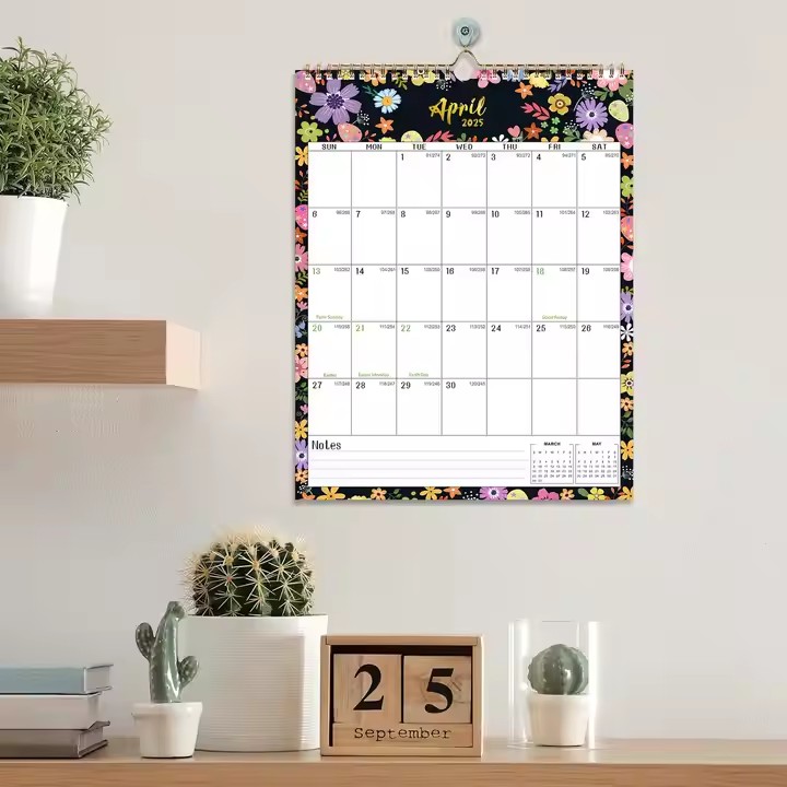 Custom paper family planner wall calendar for home use