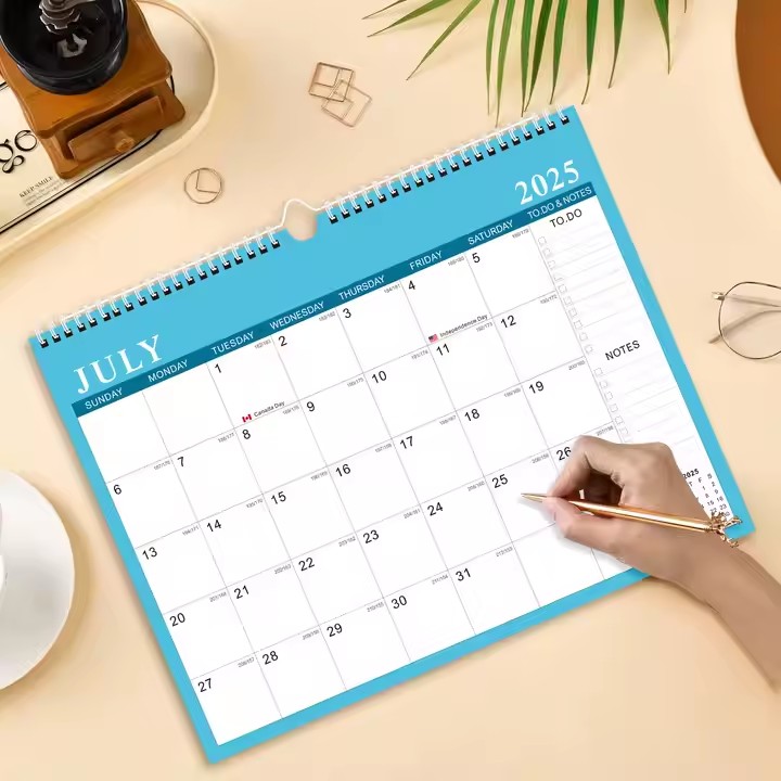Custom paper family planner wall calendar for home use