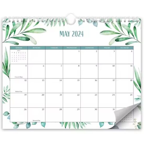 Custom paper family planner wall calendar for home use