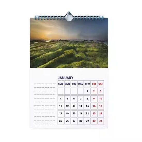 Custom scenic calendar poster with full-color landscape printing for office use