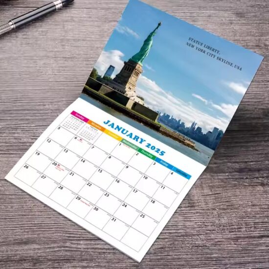 Custom scenic calendar poster with full-color landscape printing for office use