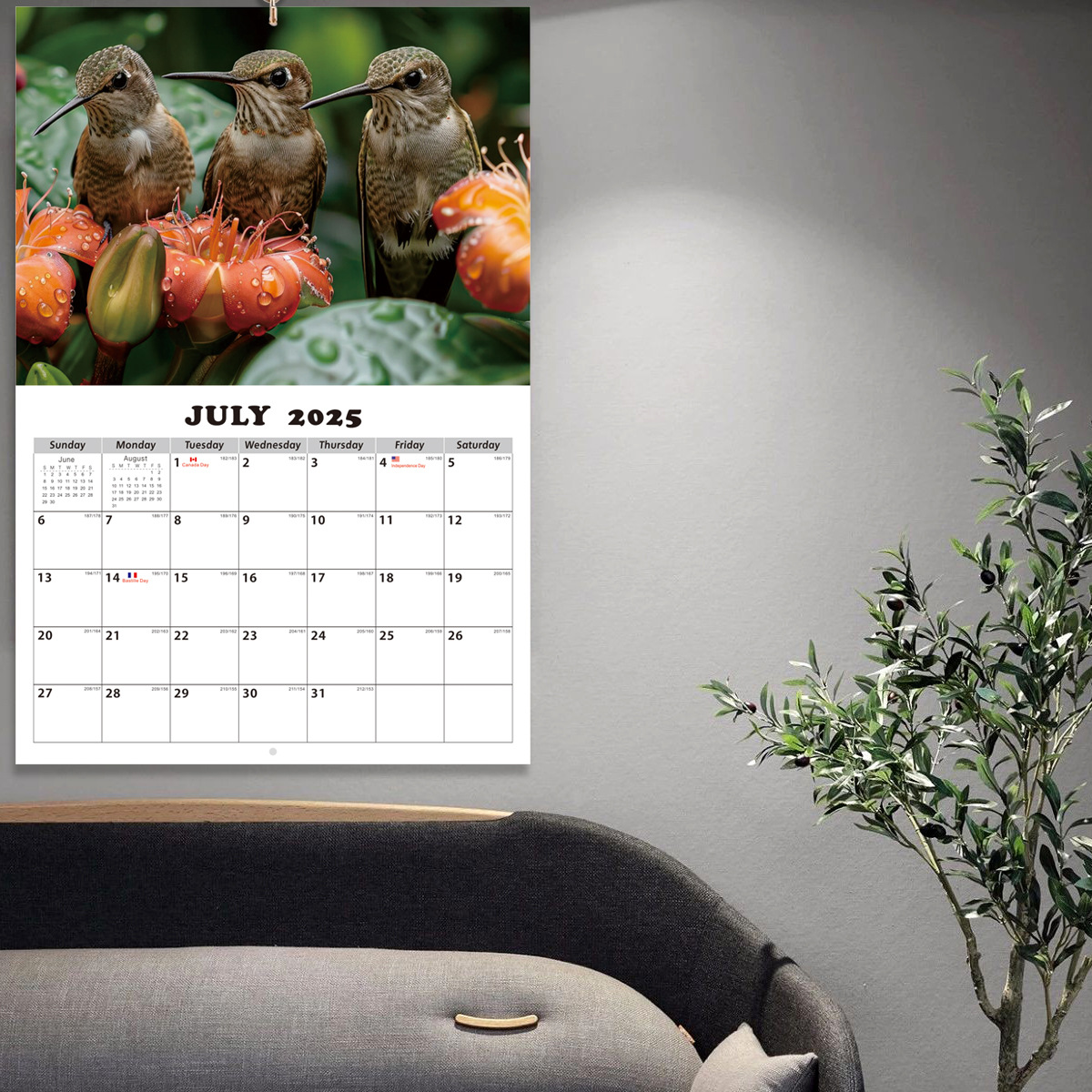 Custom simple wall calendar poster for office or promotional use