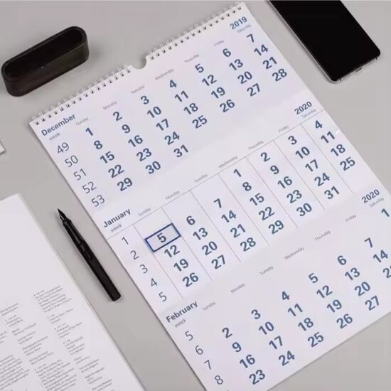 Custom business holiday planning wall calendar for office scheduling