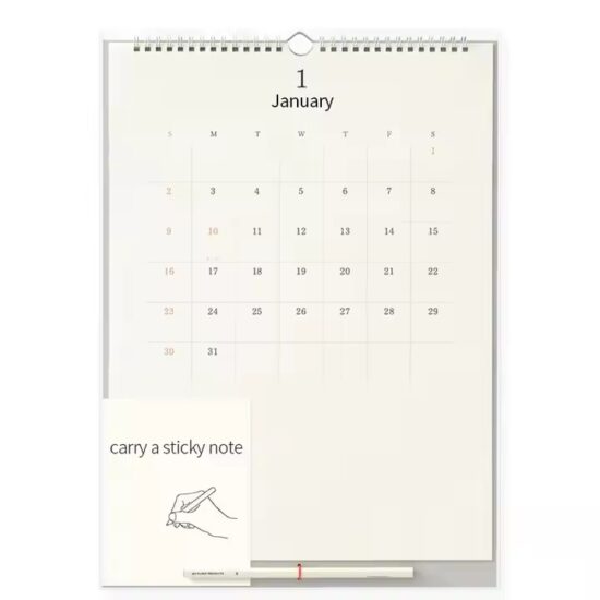 Custom printed monthly wall calendar with personalized design and logo
