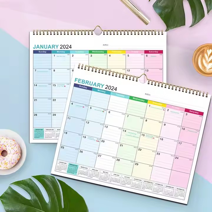 Custom wall calendar for planning and organizing office tasks